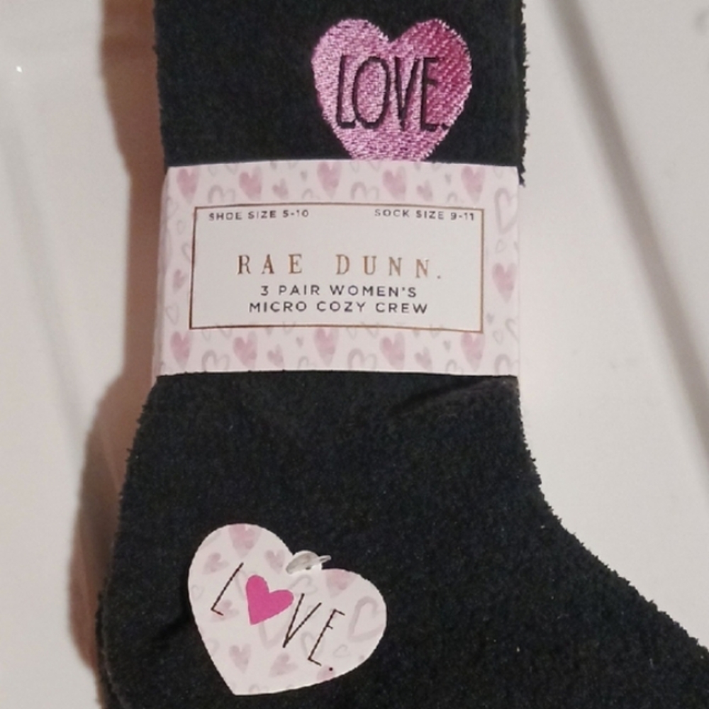 Rae Dunn Love Socks - Black, White, and Pink Embroider 🩷& Print Design ⚜️💝⚜️🩷 - Picture 2 of 8